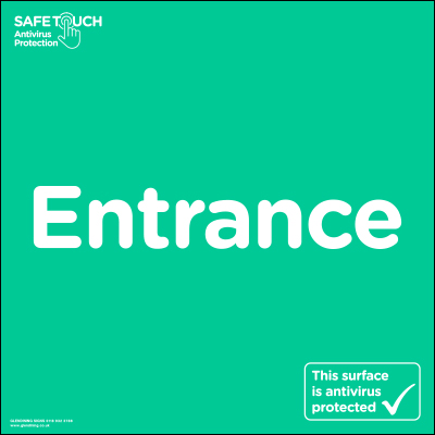 Entrance SafeTouch door sticker