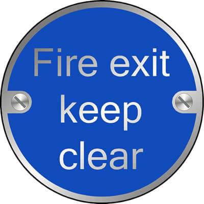 Fire exit keep clear Disc