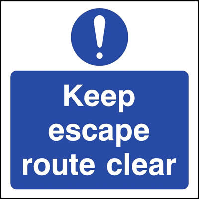 Keep escape route clear (Symbol)