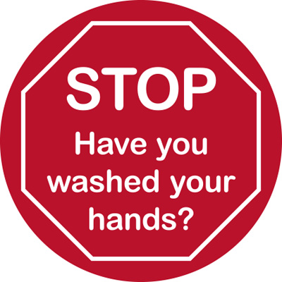 STOP Have you washed your hands? Self-adhesive Label