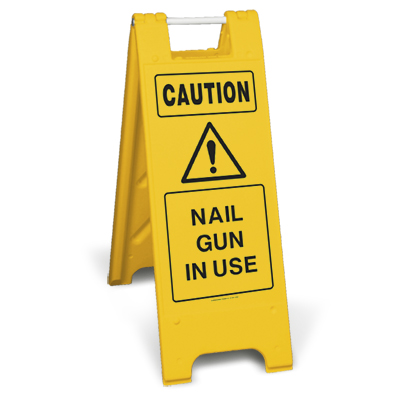 Caution nail gun in use (Minicade)