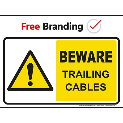 Beware trailing cables sign