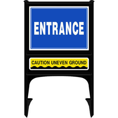 Entrance caution uneven ground 